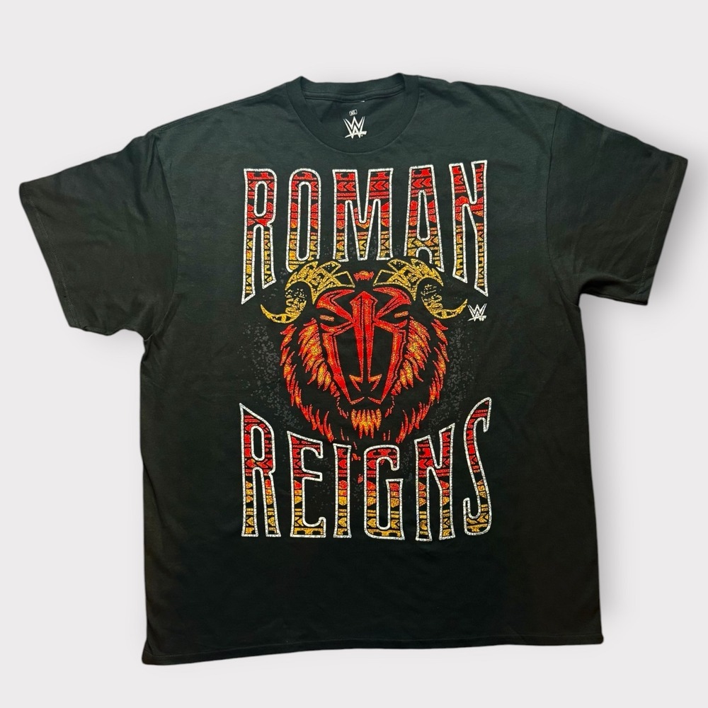 WWE Roman Reigns Tribal Chief Graphic T-Shirt Mens Black Short‎ Sleeve Tee